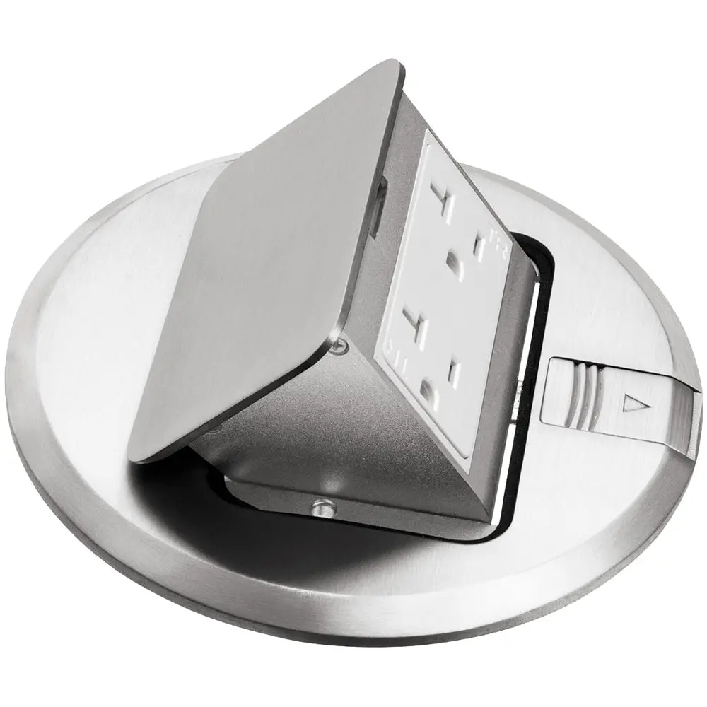 Arlington Nkl Pop-Up Cvr W/Recpt And Trapdoor Cvr - Nickel 15A Decorator 1