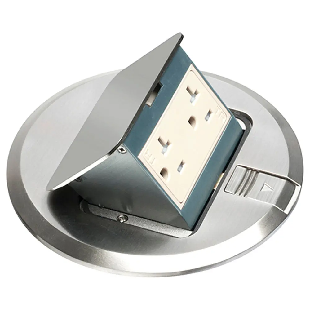 Arlington Nkl Pop-Up Cvr W/ Tamper Resistant 20A Recpt, 6" Round 1