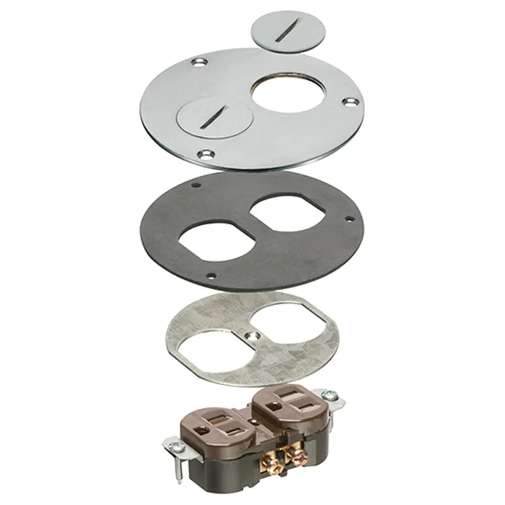 Arlington Nkl Ret Fl Box Trim Ki 4" Round Nickel Cover Kit 1