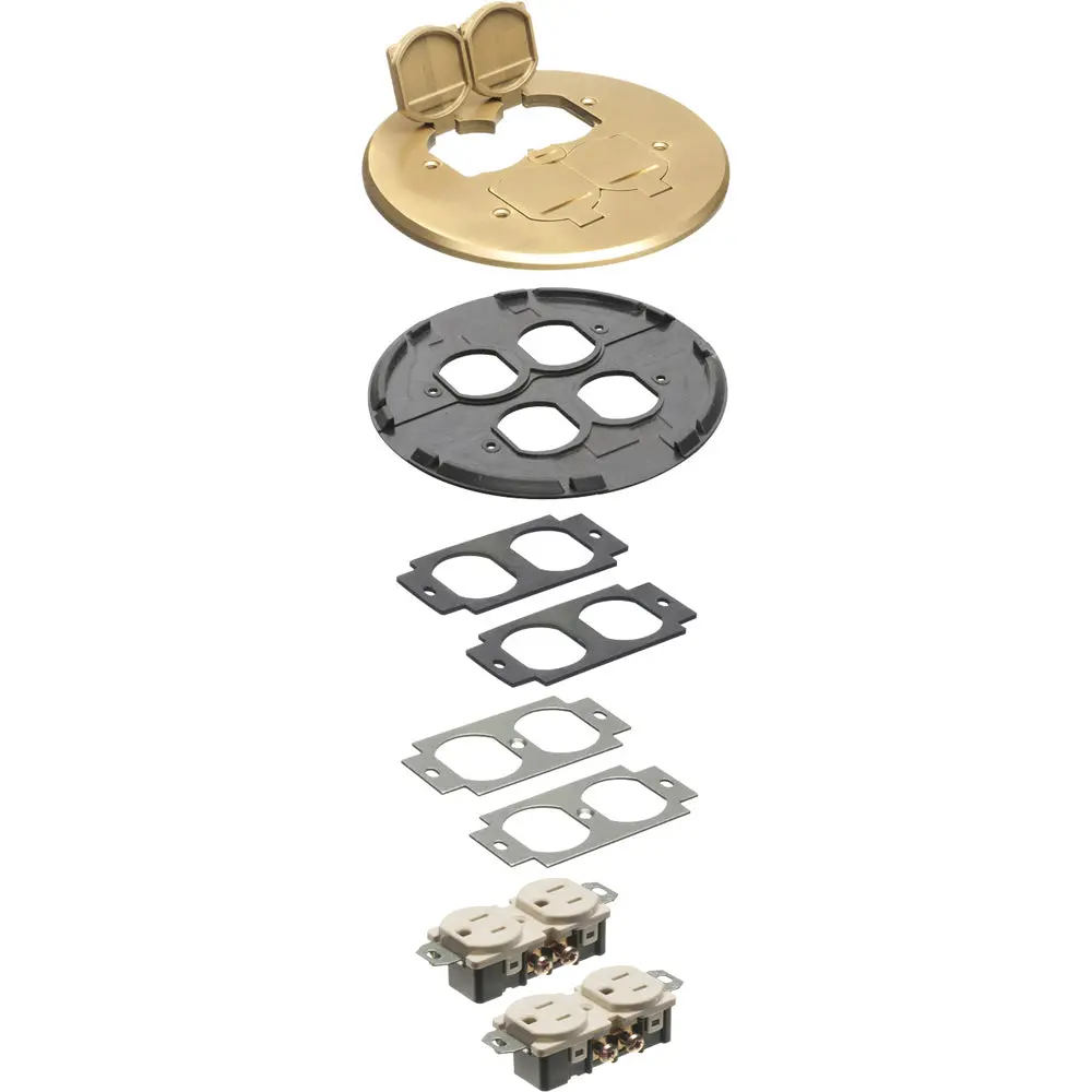 Arlington Rnd Brs Flr Box Trimki - Metallic Brass Cover Kit 1