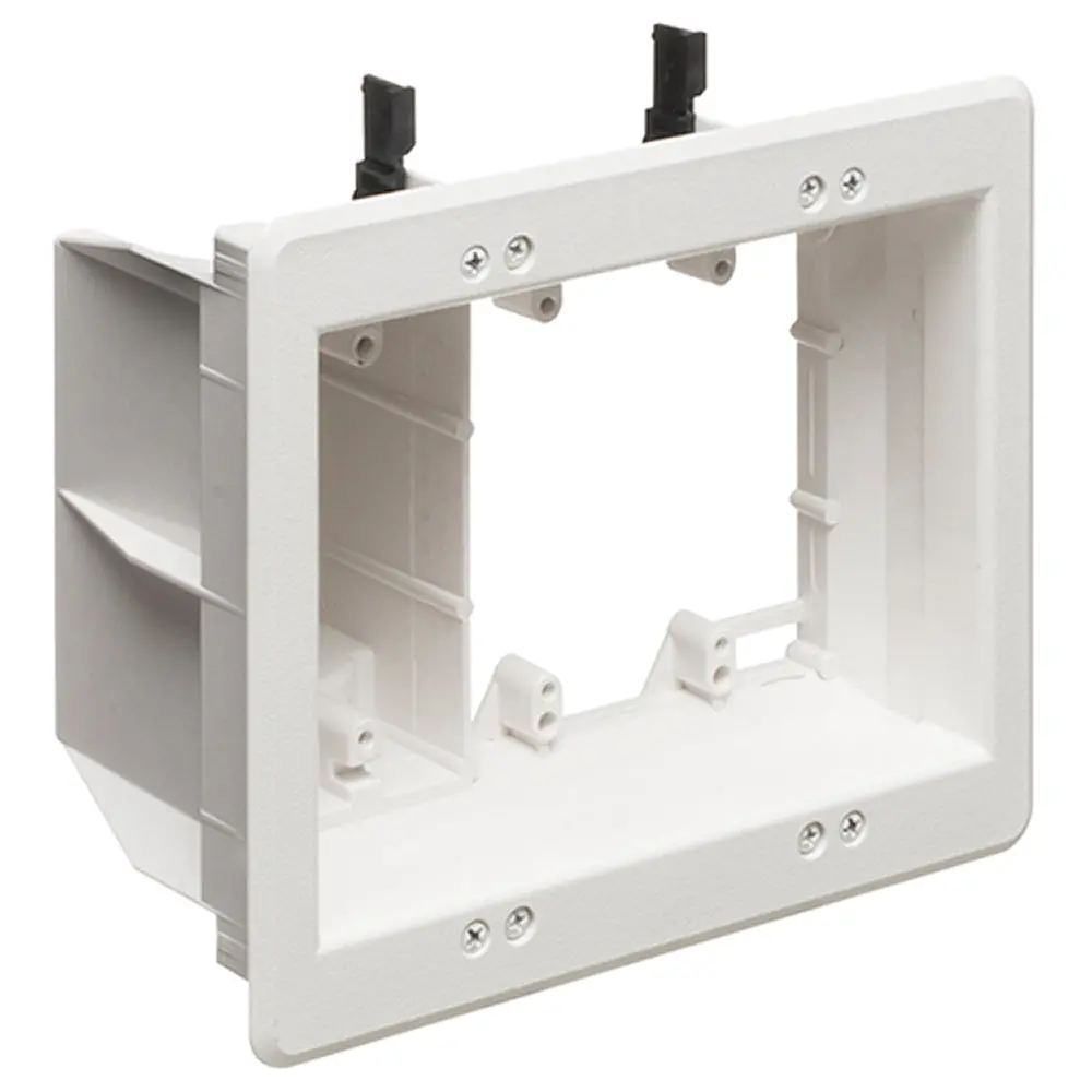 Arlington Tvbu507gc - 3 Gang White Tv Box, Recessed Plastic 1