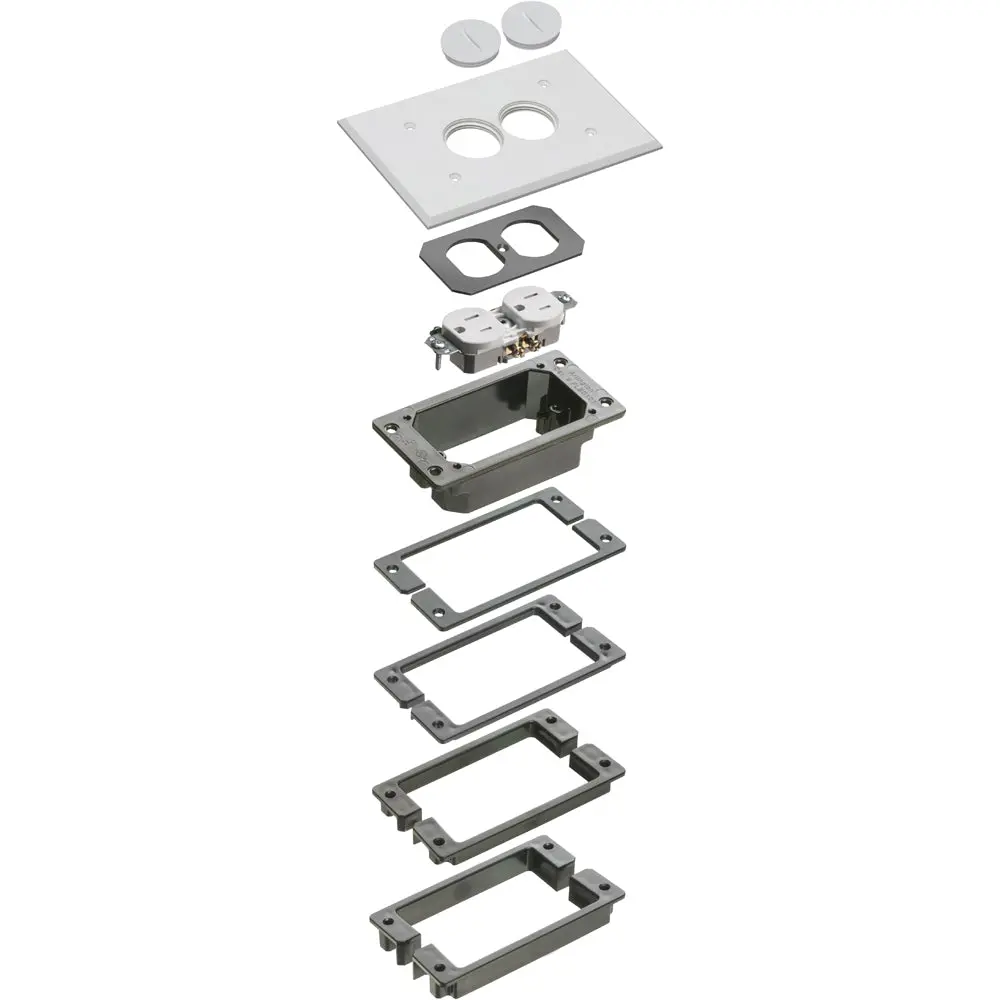 Arlington White Trim Kit-Concret For Non-Metallic Floor Boxes 1