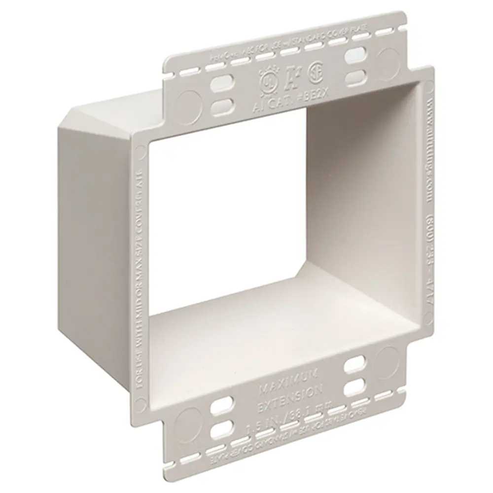 Arlington Xlg 2 Gang Box Extendr - Non-Metallic, Larger Flanges 1