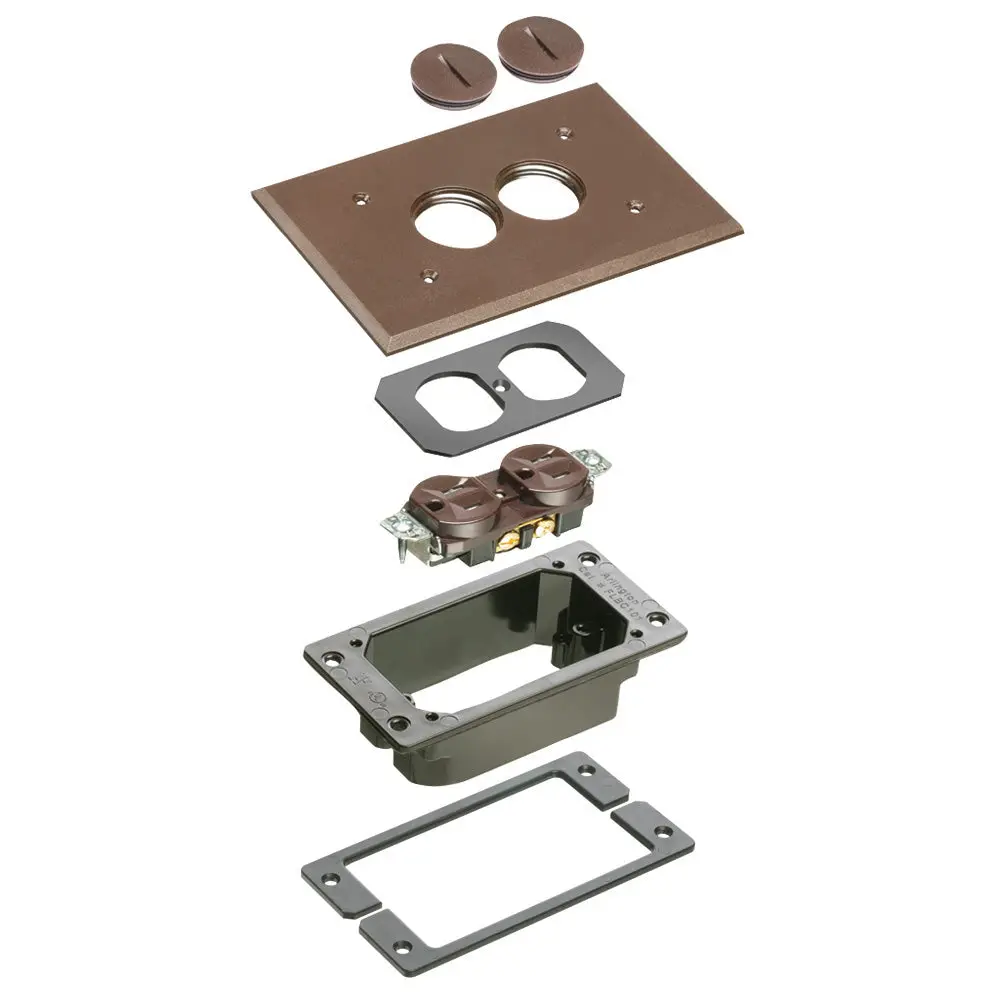 Brown Trim Kit-Concret By Arlington | Non-Metallic Floor Box Trim 1