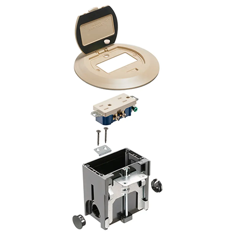 Lt Alm Rd Adj Flr Box - Arlington Non-Metallic Round Floor Box 1