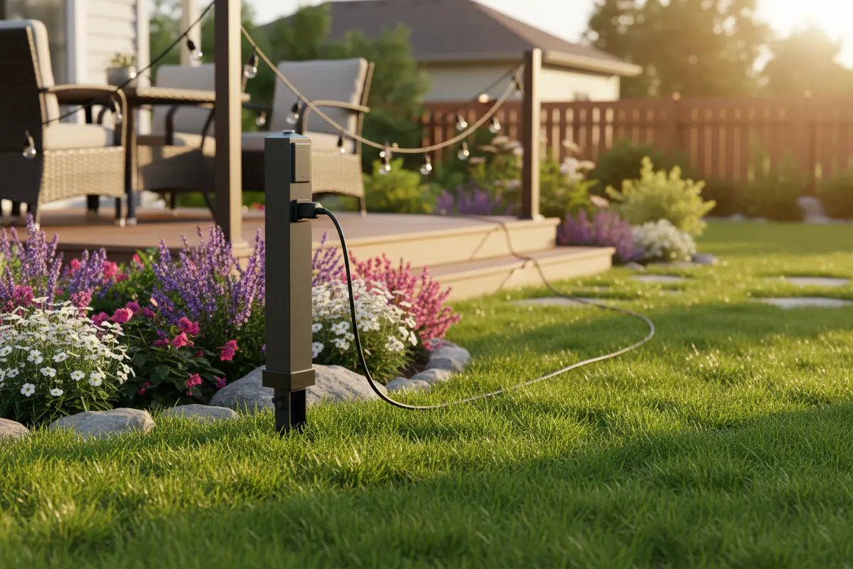 Mega Garden Post 37" - Arlington Outdoor Light/Gfci Support 1