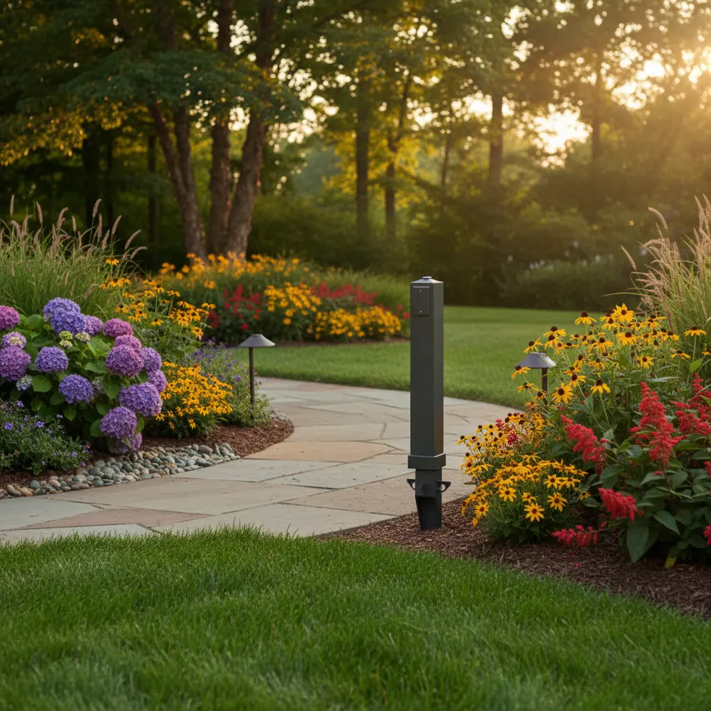 Mega Garden Post Bgc - Arlington Outdoor Light & Gfci Post 1