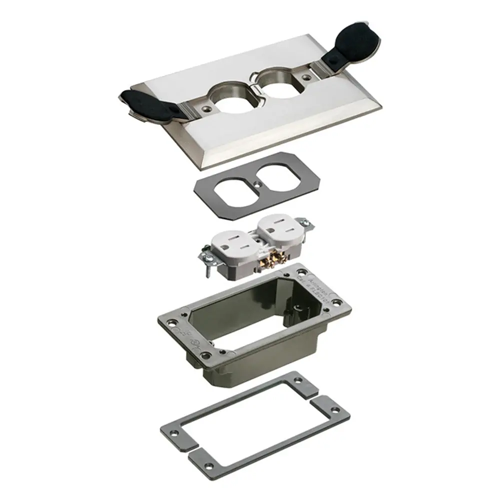 Nkl Flip Lid Conc Kit - Nickel Trim For Arlington Concrete Boxes 1