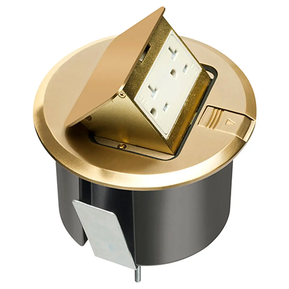 Round Trapdoor W/Brass - Arlington Countertop Pop Up Kit **Ul Not Csa** 1