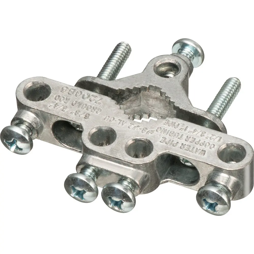Zinc Grounding Bracket - Arlington, Solid Pipe Clamp, Indoor/Outdoor 1 Pc 1