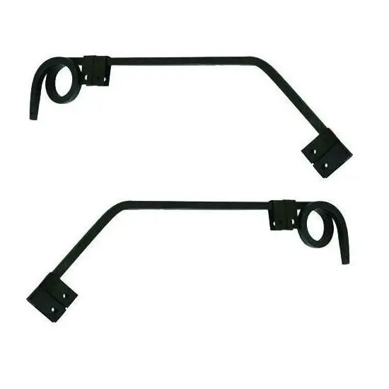 Fortpro Black Angled Spring Steel Mud Flap Hanger - 1 Coil Pair | F247592 1
