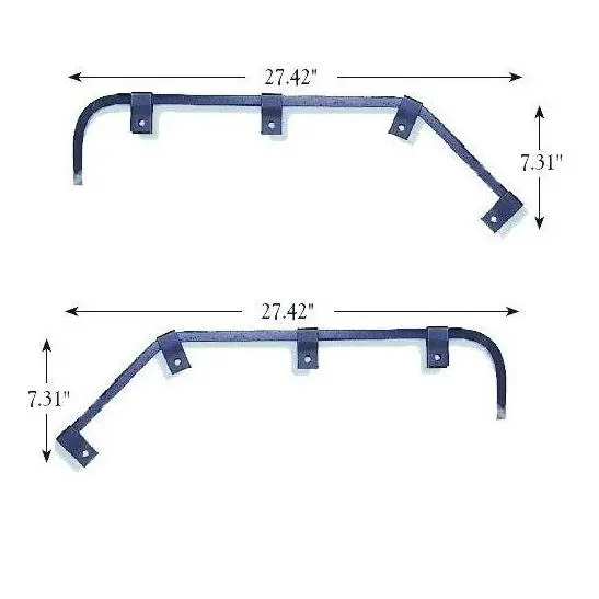 Fortpro Black Angled Spring Steel Mud Flap Hanger - No Coil Pair | F247590 1