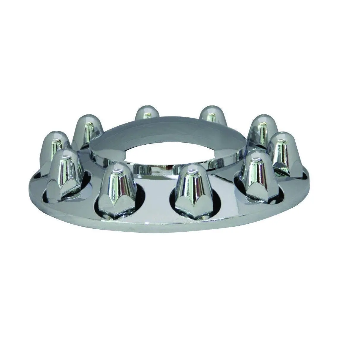 Fortpro Semi Truck Chrome Front Axle Wheel Cover Kit Hub Cap W/ 33Mm Push-On Nuts Covers | F247605 1