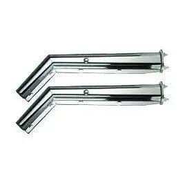 Fortpro 30" Chrome Angled Spring Loaded Mud Flap Hanger Pair - 45 Degrees - 2 1/2" Bolt Spacing | F245522 1