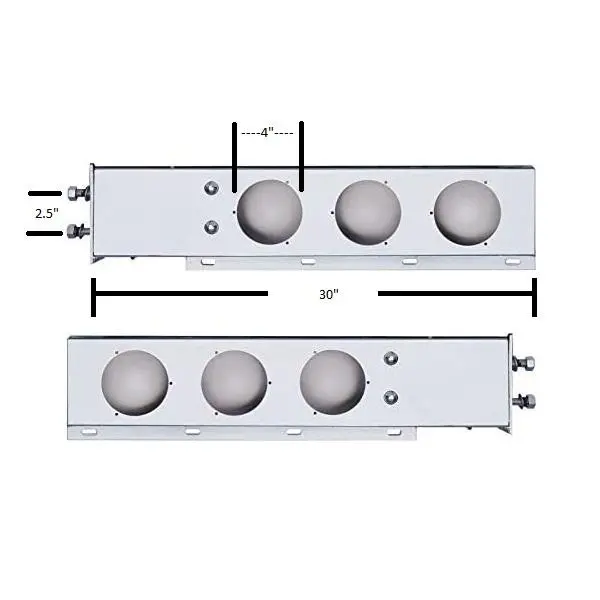 Fortpro Chrome Spring Loaded Mud Flap Hanger Light Bar With 4" Round Light Cutouts | F247587 1