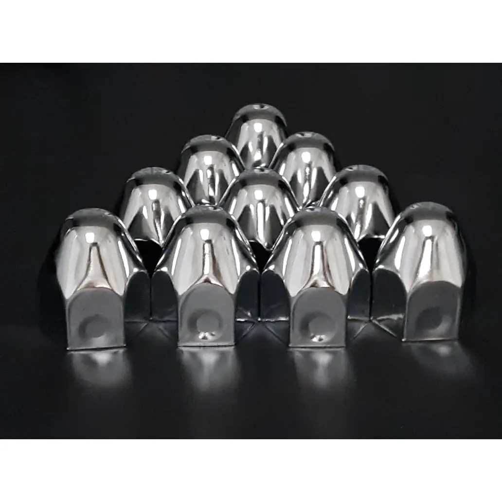 Fortpro 1 1/2" X 2" Chrome Pointed Push-On Nuts Covers - 10 Pack | F247613-10Qty 1
