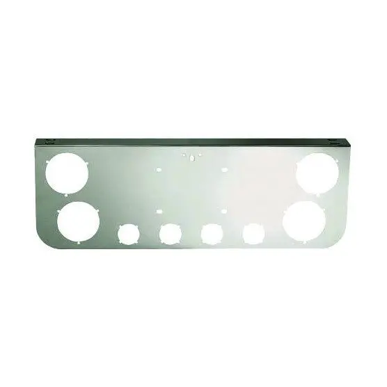 Fortpro Chrome Rear Center Panel With Four 4" & Four 2" Light Round Cutouts | F247626 1