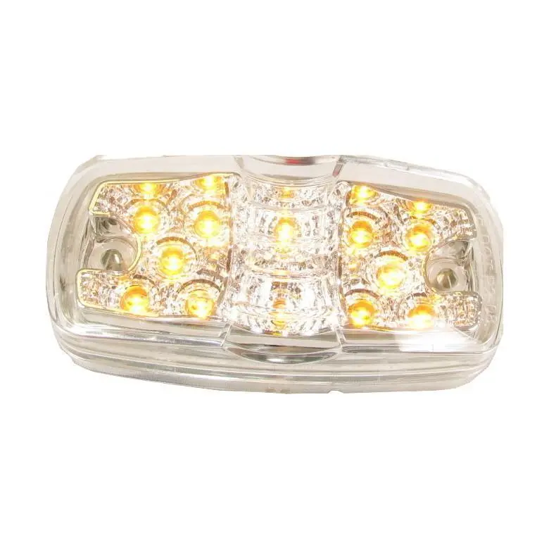 4X2" Double Bullseye Clear Lens Amber Led Light  W/12 Led Marker Lights 1