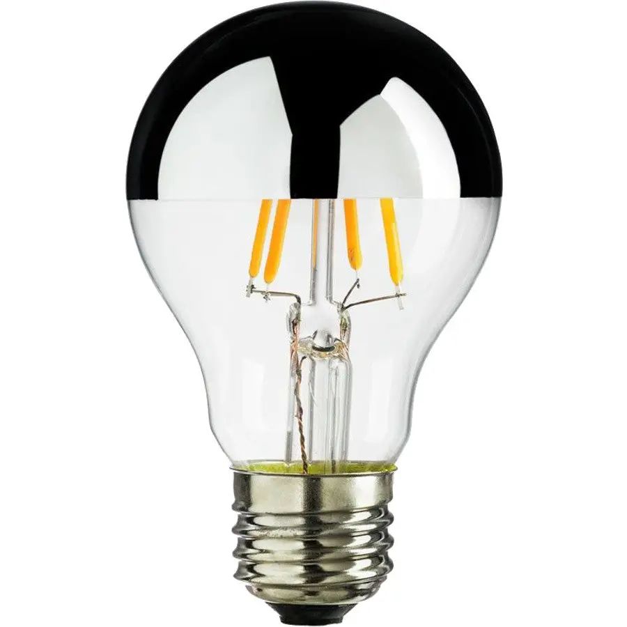 Eiko 7W Dimmable Led Filament A19 Silver Bowl Bulb - 700 Lumens, 2700K Soft White, E26 Base, 80 Cri, 120Vac 1