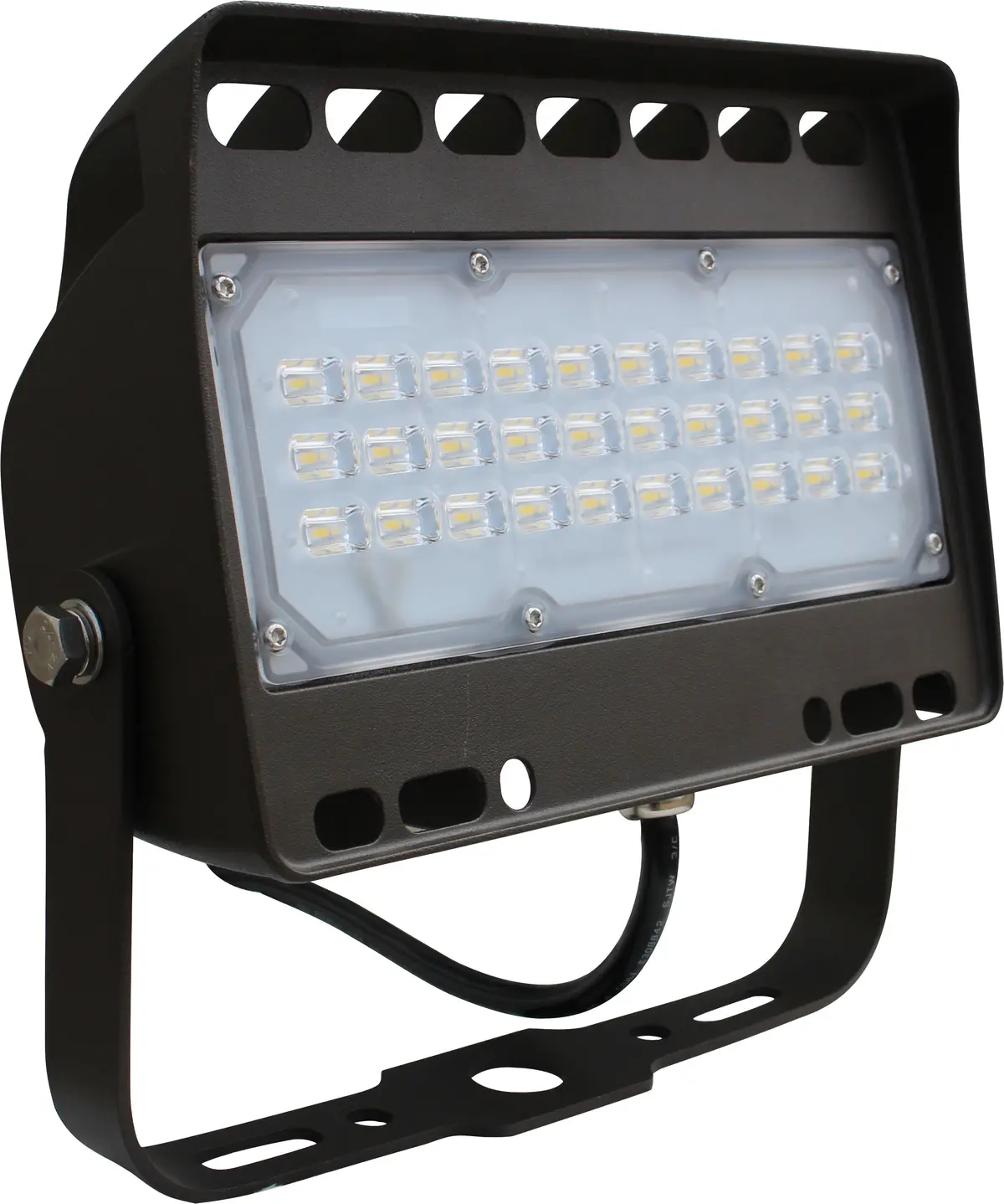 Mini 50W Led Floodlight - 5400Lm, 3000K, Bronze Finish, 120-277Vac, Yoke Mount - High-Performance Outdoor Lighting Solution 1