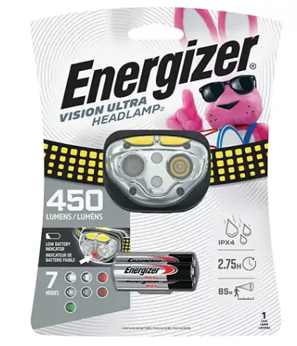 Energizer Vison Ultra Headlamp, Led, 450 Lumens 1