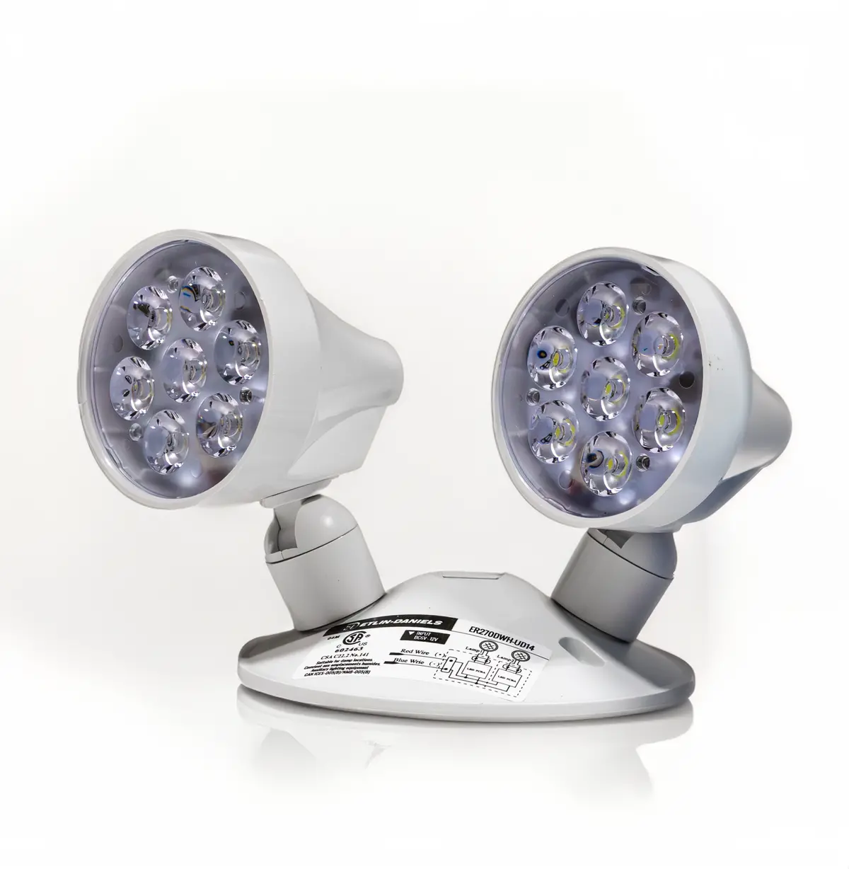 Led Dual Remote Head Emergency Light, Thermoplastic Adjustable 2 X 5W Heads, 6V – 12Vdc 1