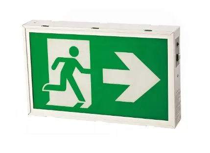 Led Running Man Exit Sign, Metal Frame Single And Double Sided Operation 1