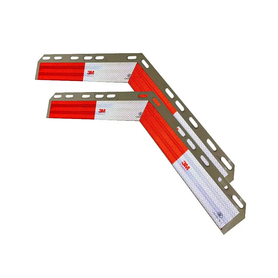 Fortpro 16"X 1 1/2" Aluminum Plate With 3M Reflective Tape For 45 Degree Angled Mud Flap Hanger Sold By Pair | F247596 1