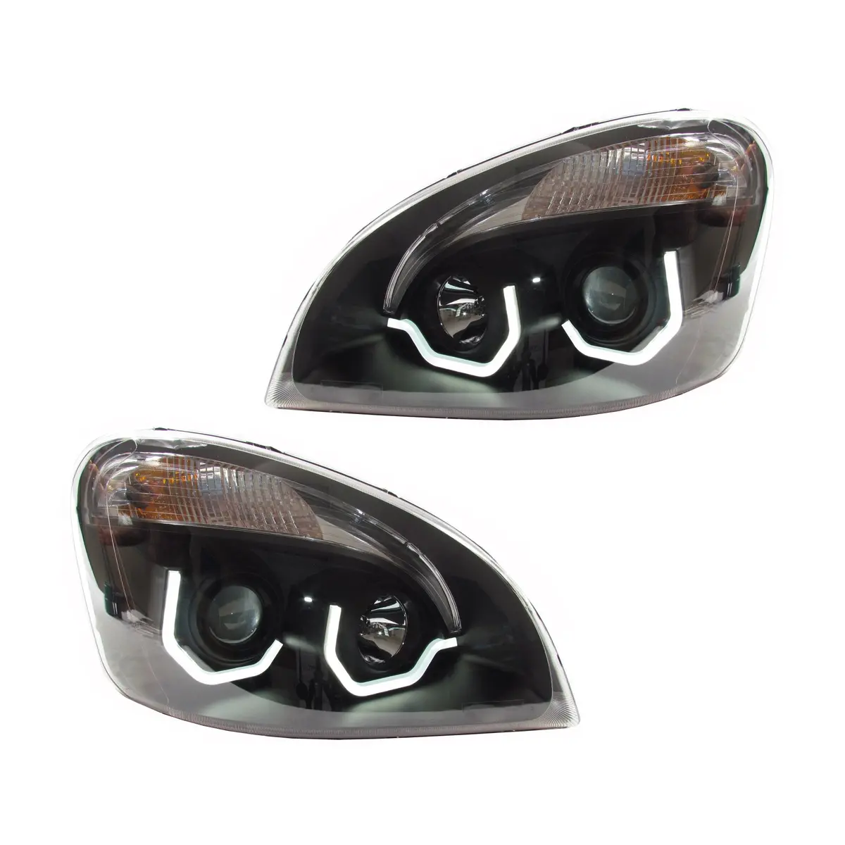 Fortpro Black Housing Projector Headlights Freightliner Cascadia 1