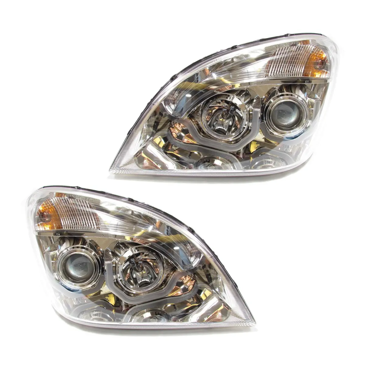 Chrome Housing Projector Headlights For Freightliner Cascadia 1
