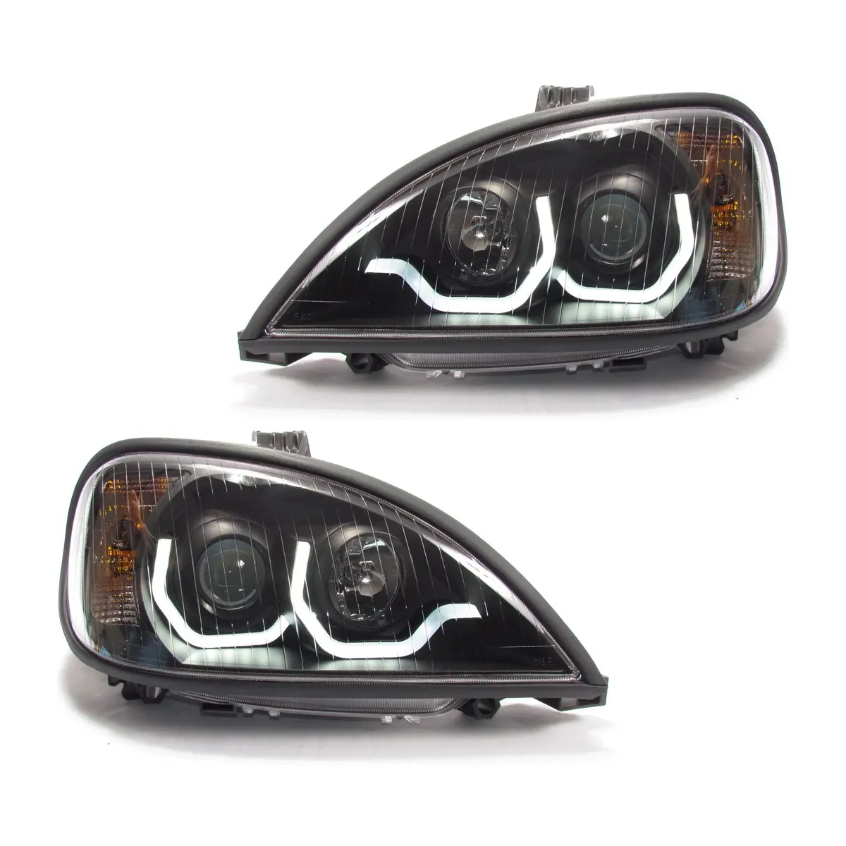 Black Housing Projector Headlights For Freightliner Columbia 1