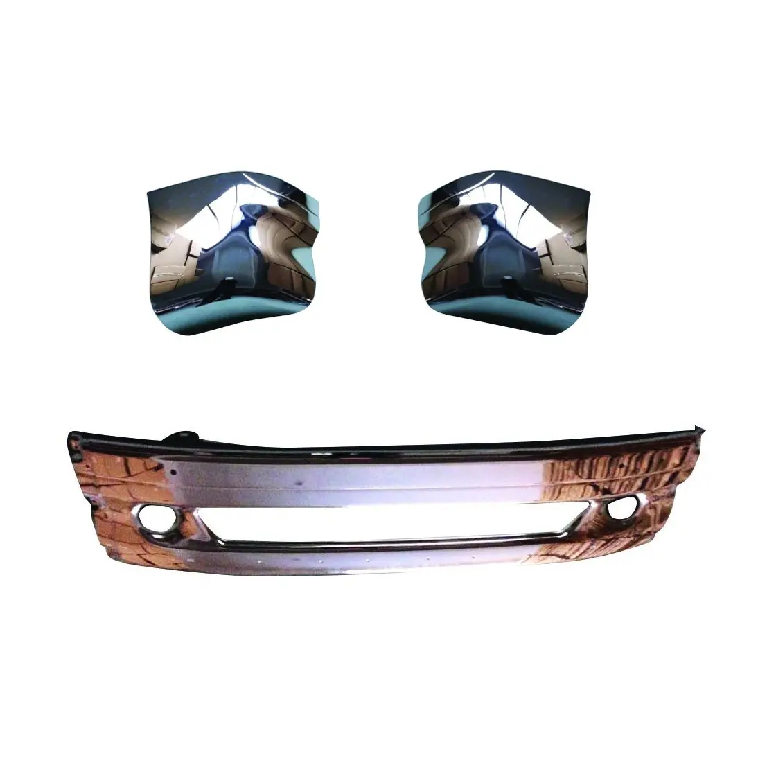 Fortpro Chrome Steel Bumper Set Replacement For Freightliner Columbia 4