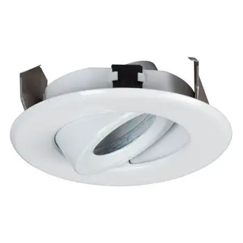 207Wh 4" Line Voltage Gimble Ring - White, Par20 Bulb, 50W, Non-Dimmable, Modern Finish For Efficient Lighting 1
