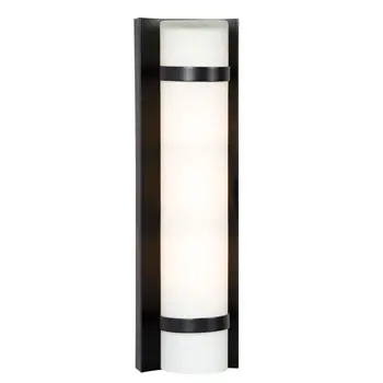 215661Bz 2-Light Bronze Wall Sconce, Satin White Glass, Indoor/Outdoor, 60W Bulb Capacity 1