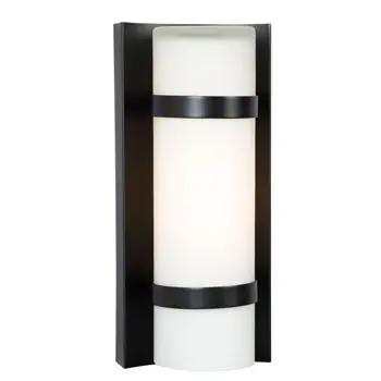 215670Bz - Bronze 1-Light Indoor/Outdoor Wall Sconce, Satin White Glass, 60W, Non-Dimmable 1
