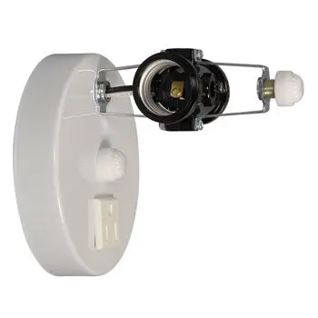 22411-H White Vanity Light Holder - 2X60w, Med. Base, Non-Dimmable, Sleek White Finish, No Bulb Included 1