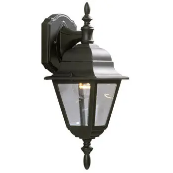 301020 Blk Outdoor Cast Aluminum Lantern - Black With Clear Beveled Glass, 100W, Med Base 1