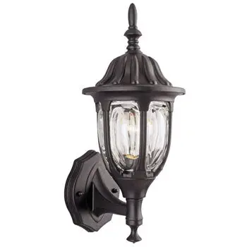 301131 Blk Outdoor Cast Aluminum Lantern - Black Matte Finish With Clear Glass, 100W Bulb, 15" Height 1