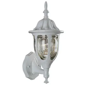 301131 Wh Outdoor Cast Aluminum Lantern - White Finish, Clear Glass, 100W Max Bulb, Med Base 1