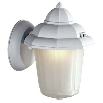 303045 Wh Outdoor Cast Aluminum Lantern - White, Frosted Glass, 60W, Med. Base, 6X9x7, Non-Dimmable 1