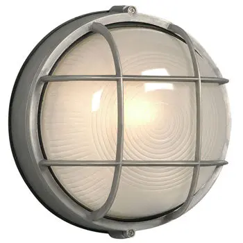 305011Sa Cast Aluminum Marine Light - Satin Finish, Frosted Glass, 100W Max, Med. Base Bulb 1