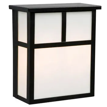 306101Bk Outdoor Wall Fixture - Black Finish With White Marbled Glass, 2X60w Bulbs, Med. Base, Non-Dimmable 1