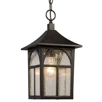 311374Bk Outdoor Lantern - Black Finish, Clear Seeded Glass, 100W Bulb, 8"X8"X15-1/8", Non-Dimmable 1