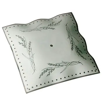 31288-12 (634) - Square White Glass Bedroom Light W/ Wheat Pattern, 11.5" X 11.5", Non-Dimmable 1