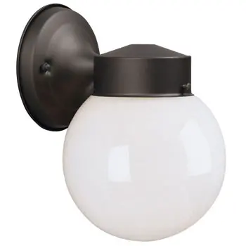 320111Bl Outdoor Wall Fixture - Black Finish With Opal White Glass, 60W Bulb, 6"W X 8-1/2"H, E26 Base 1