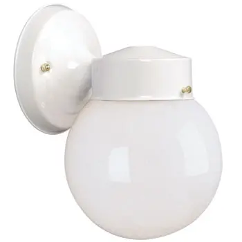320111Wh Outdoor Wall Fixture - White With Opal Glass, Fits 1X60w Bulb, 6"X8.5", Non-Dimmable 1