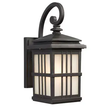 320440Bk - 1-Light Black Outdoor Wall Lantern With Frosted Seeded Glass, 100W Max, Med. Base 1