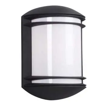 322950Bk Outdoor Wall Light - Black Finish, Polycarbonate Lens, 60W, 7.25"W X 10.25"H, Non-Dimmable 1