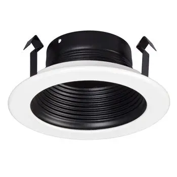 4" Line Voltage Step Baffle Trim 201Blk - Black Finish, Par20/R20 Bulb, 50W, Non-Dimmable 1