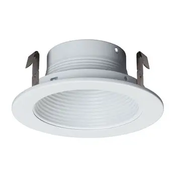 4" Line Voltage Step Baffle Trim 201Wh - Matte White Finish, Par20/R20 Bulb, 50W, 5"D X 2"H, Non-Dimmable 1